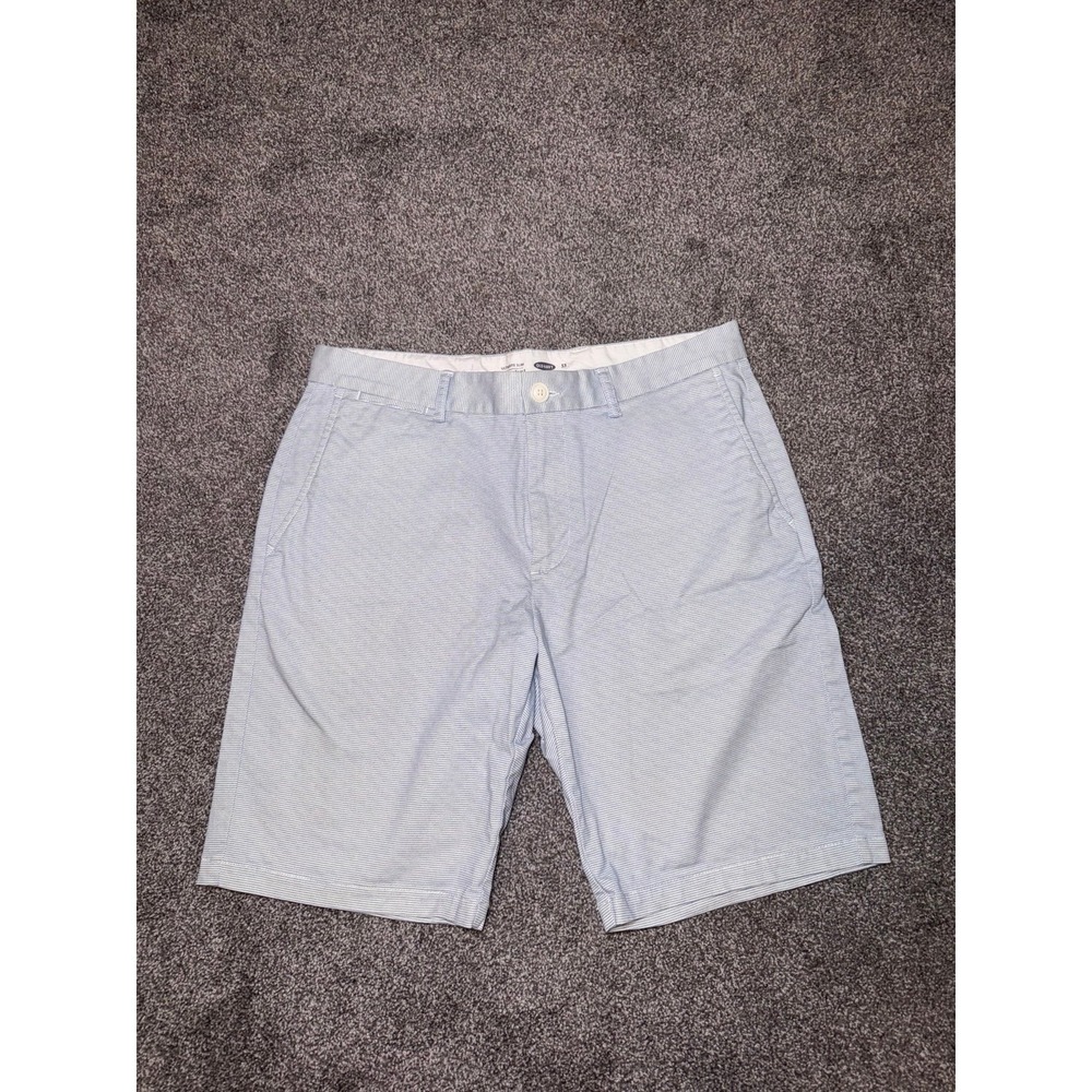 Old Navy Men's Blue & White Striped Ultimate Slim Shorts - Size 33